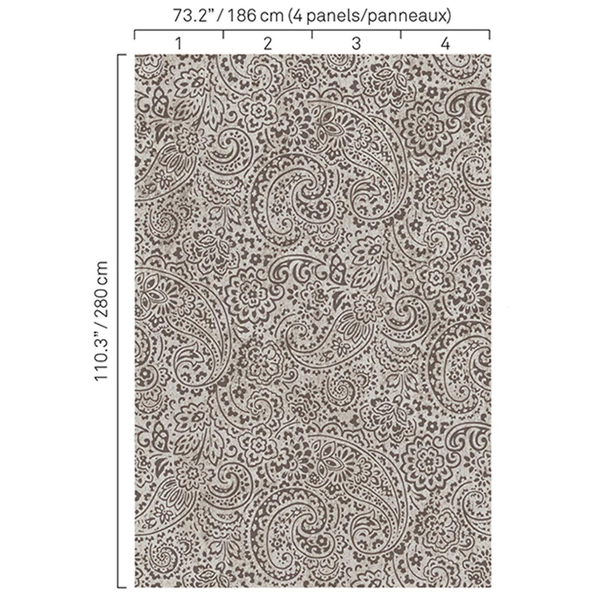 JF Fabrics 5341 Grey/Silver (96) Mural