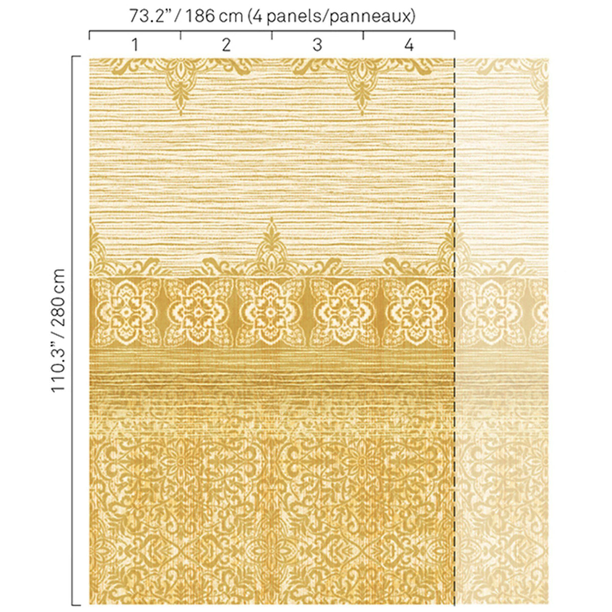 JF Fabrics 5345 Yellow/Gold (16) Mural