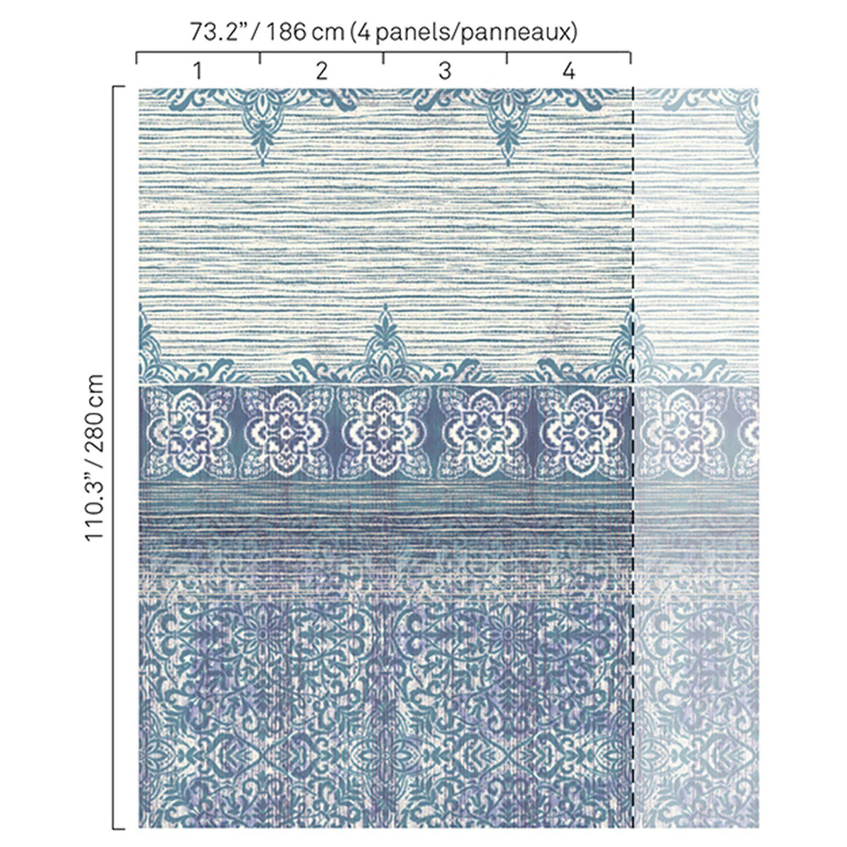 JF Fabrics 5345 Blue (64) Mural