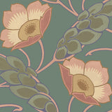 JF Fabrics 5356 Green/Blush Pink/Copper/Gold (77) Wallpaper
