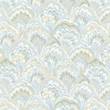 JF Fabrics 5408 Blue/Ivory/Grey/Gold/Seafoam (62) Wallpaper