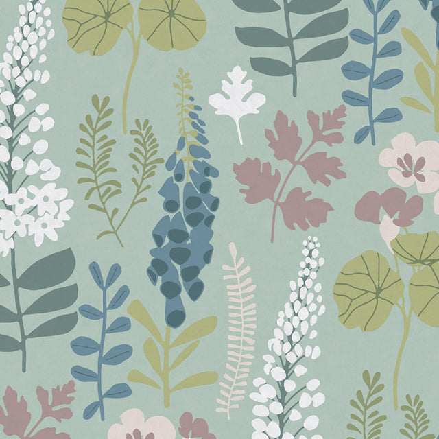 JF Fabrics 5408 Green/Multi (75) Wallpaper