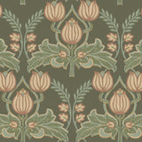 JF Fabrics 5420 Dark Green/Sage Green/Copper/Beige (78) Wallpaper