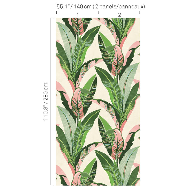 JF Fabrics 5421 Green/Pink (44) Mural