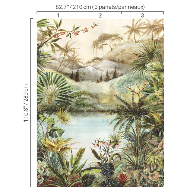 JF Fabrics 5422 Green/Multi (77) Mural