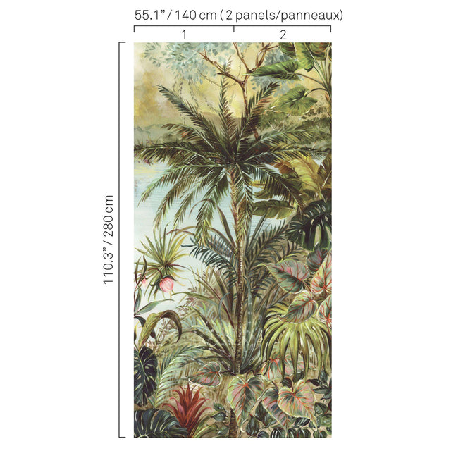 JF Fabrics 5423 Green/Multi (78) Mural
