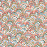 JF Fabrics 52085 Coral/Pink/Raspberry/Blue/Ivory/Green (44) Wallpaper