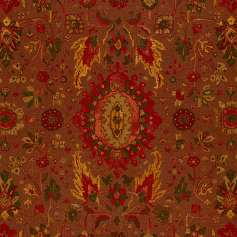 Schumacher Jahanara Carpet Spice Brown Fabric