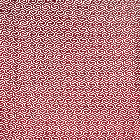Schumacher Ming Fret Velvet Red Fabric