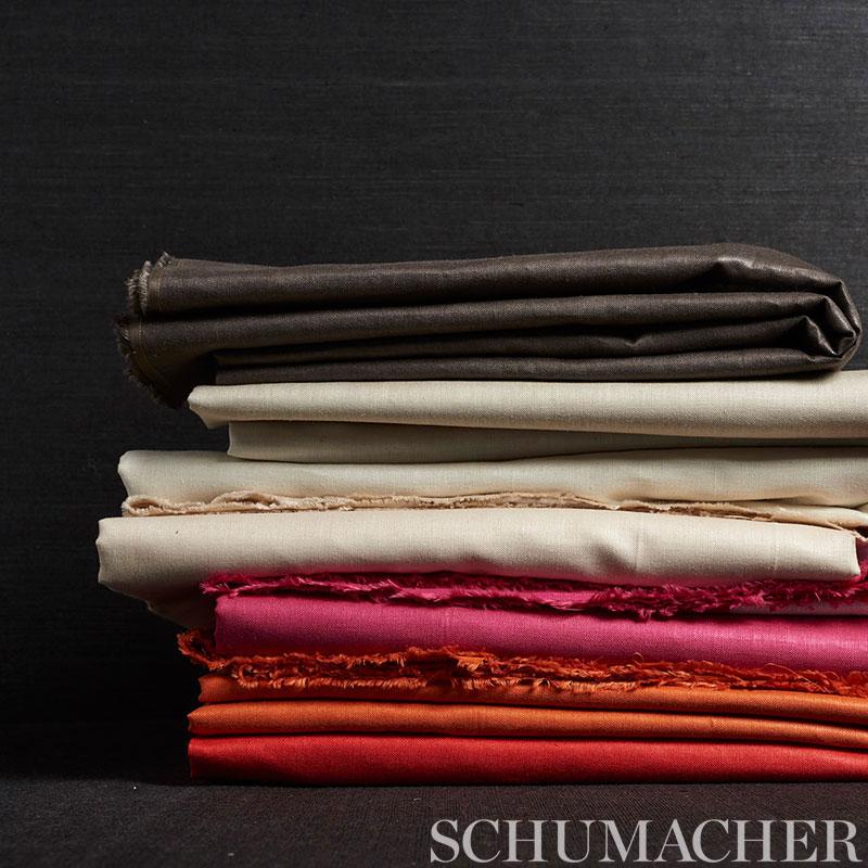 Schumacher Lange Glazed Linen Ivory Fabric