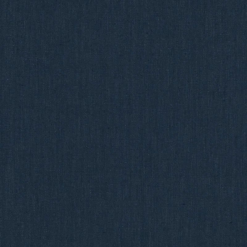 Schumacher Lange Glazed Linen Navy Fabric