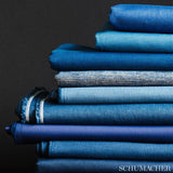 Schumacher Lange Glazed Linen Navy Fabric