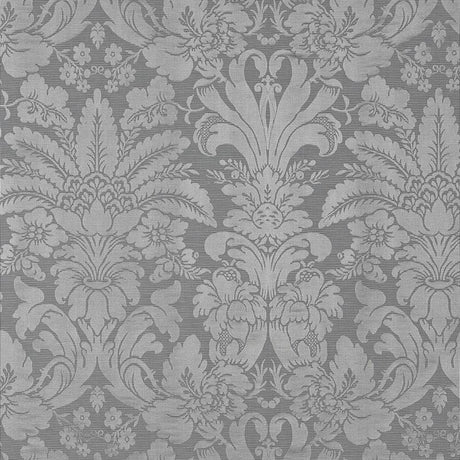 Schumacher Colette Linen/Silk Damask Charcoal Fabric