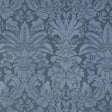 Schumacher Colette Linen/Silk Damask Indigo Fabric