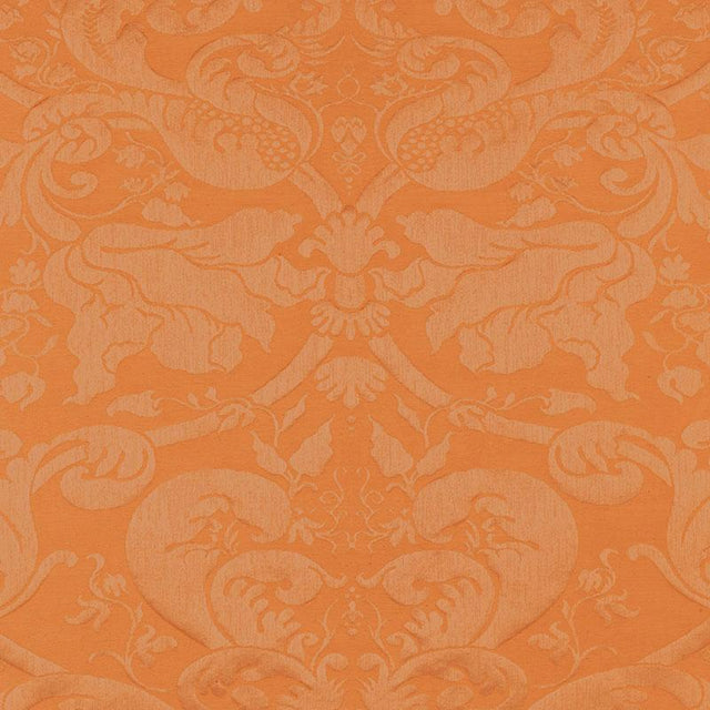 Schumacher Gavotte Brocatelle Damask Terracotta Fabric