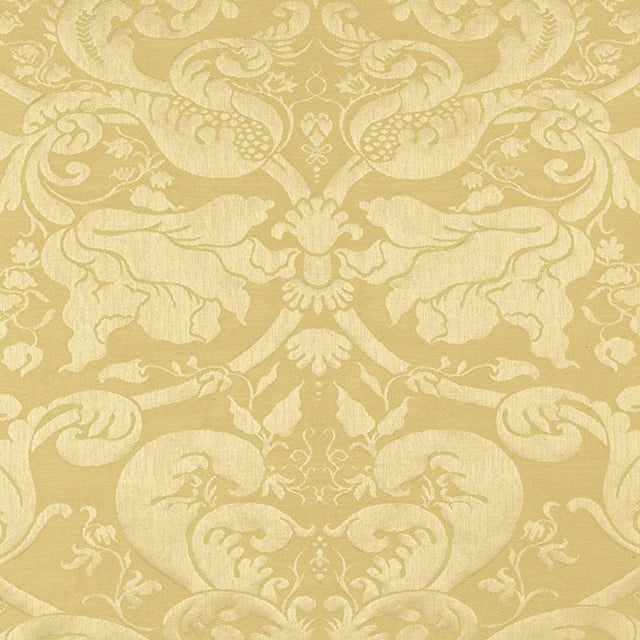 Schumacher Gavotte Brocatelle Damask Beige Fabric