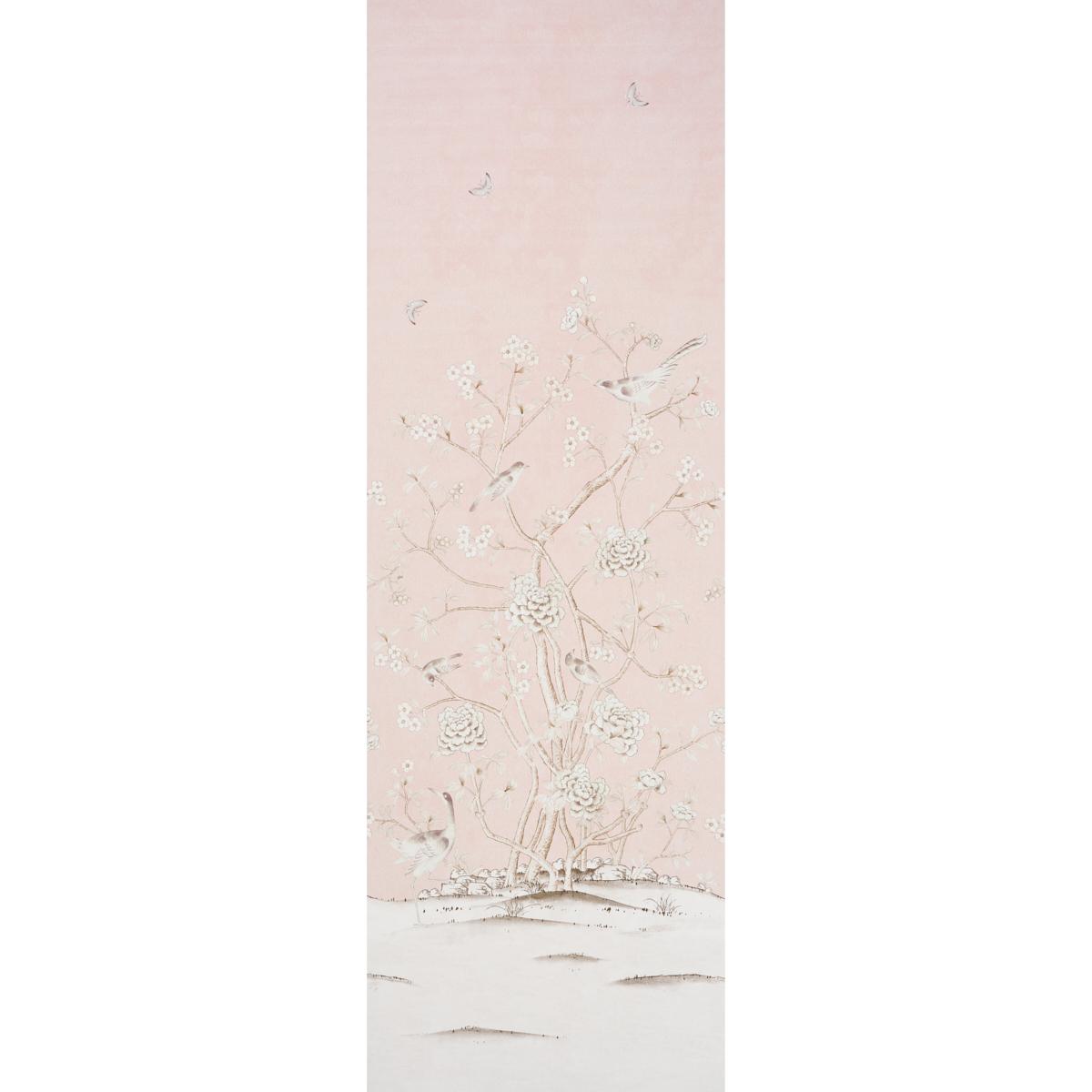 Schumacher Chinois Palais Vinyl Panel Blush Wallpaper