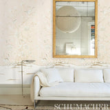 Schumacher Chinois Palais Vinyl Panel Blush Wallpaper
