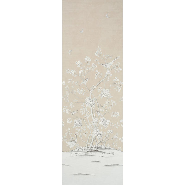 Schumacher Chinois Palais Vinyl Panel Stone Wallpaper