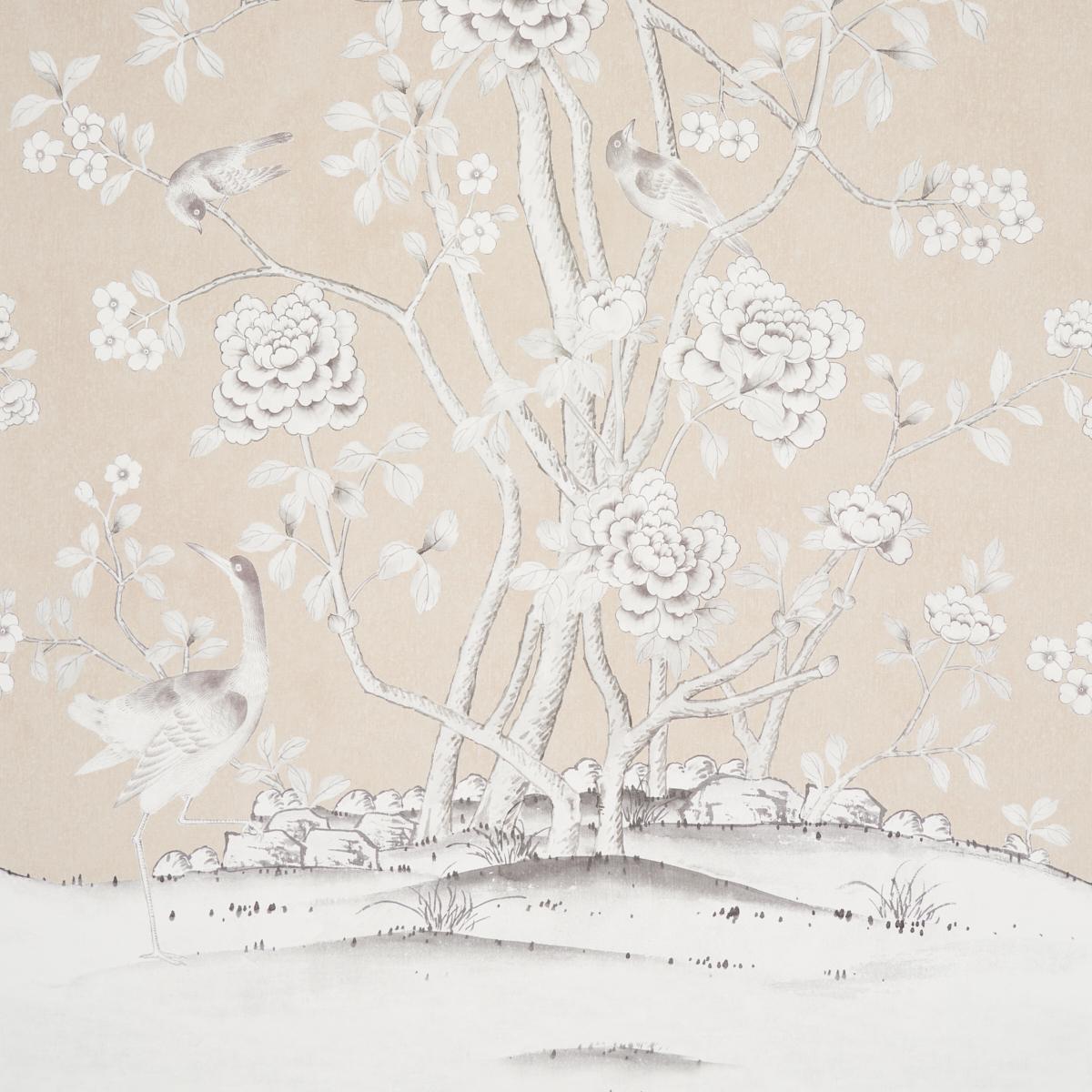 Schumacher Chinois Palais Vinyl Panel Stone Wallpaper