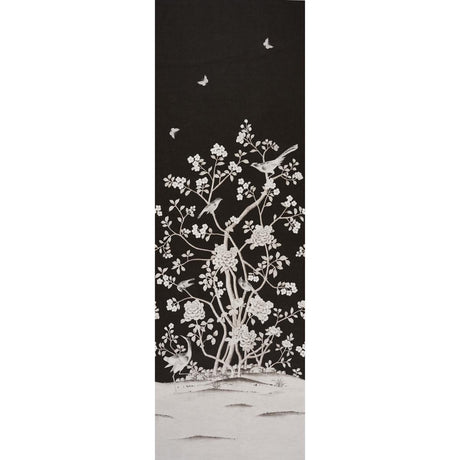 Schumacher Chinois Palais Vinyl Panel Noir Wallpaper