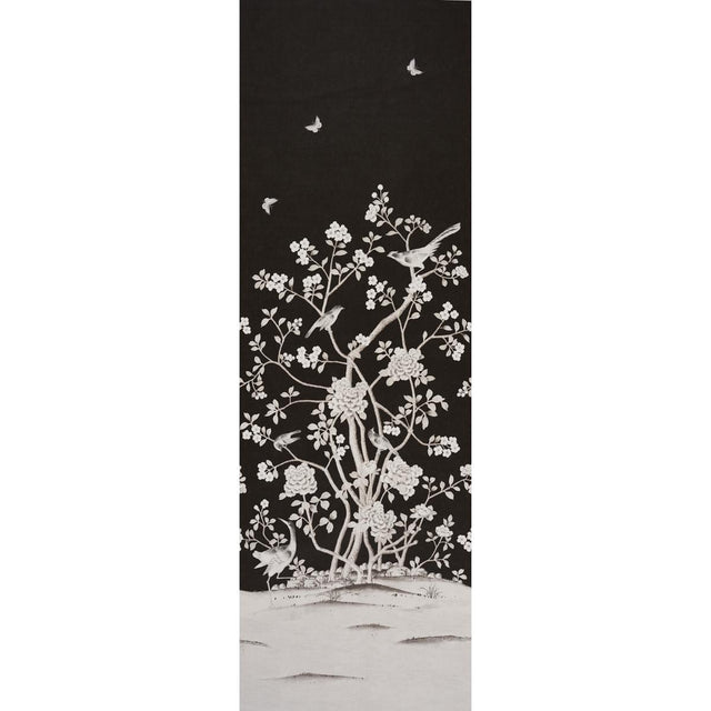 Schumacher Chinois Palais Vinyl Panel Noir Wallpaper