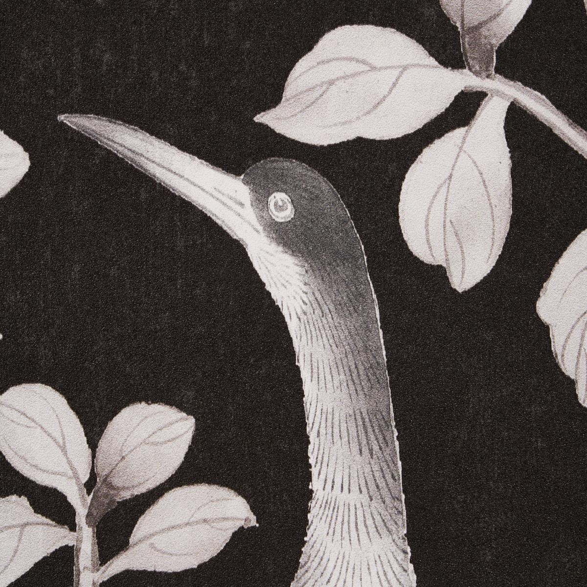 Schumacher Chinois Palais Vinyl Panel Noir Wallpaper