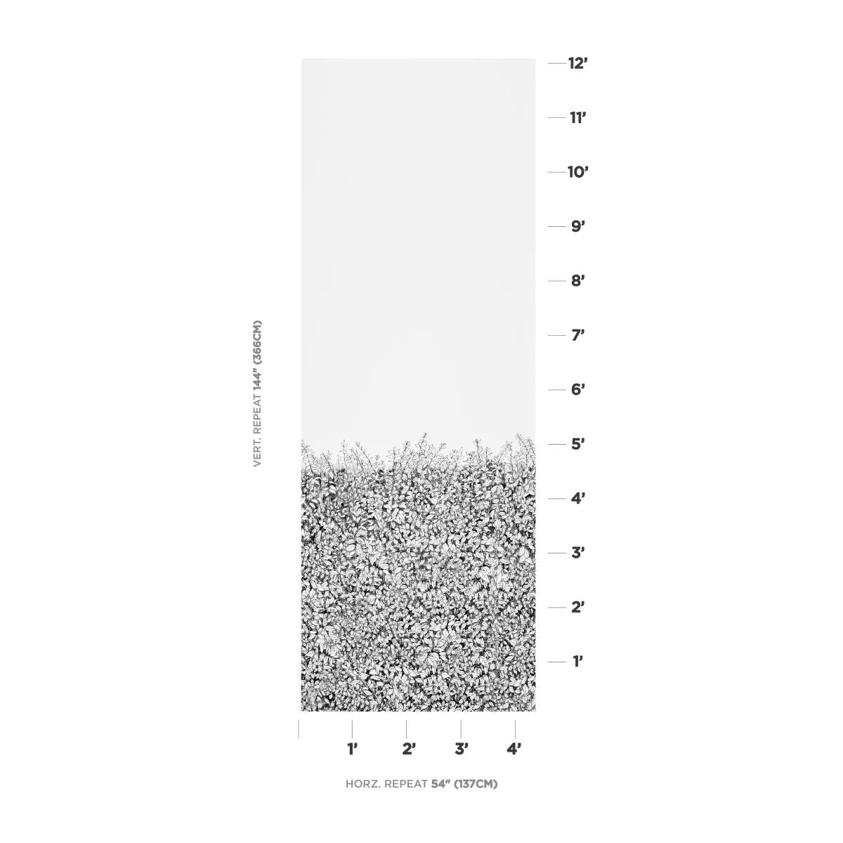 Schumacher Greenery Galore Vinyl Panel Black Wallpaper