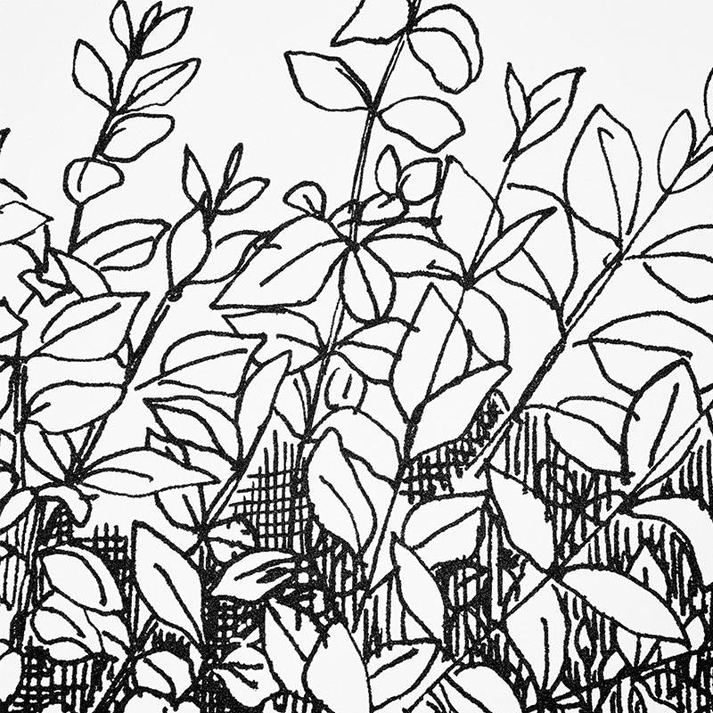 Schumacher Greenery Galore Vinyl Panel Black Wallpaper