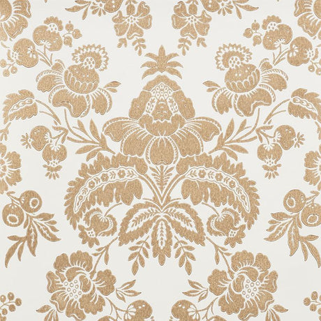 Schumacher Simone Damask Gold Wallpaper