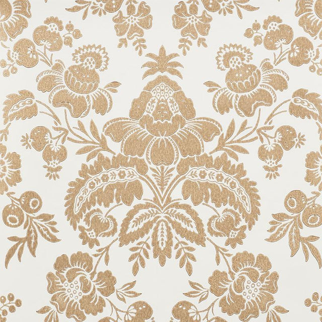 Schumacher Simone Damask Gold Wallpaper