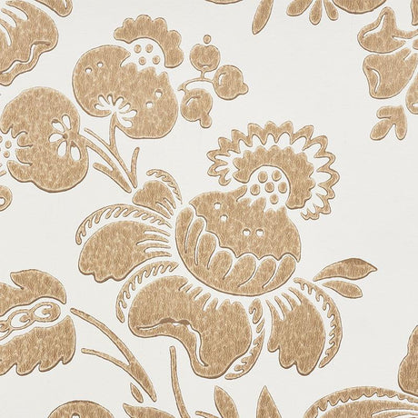 Schumacher Simone Damask Gold Wallpaper