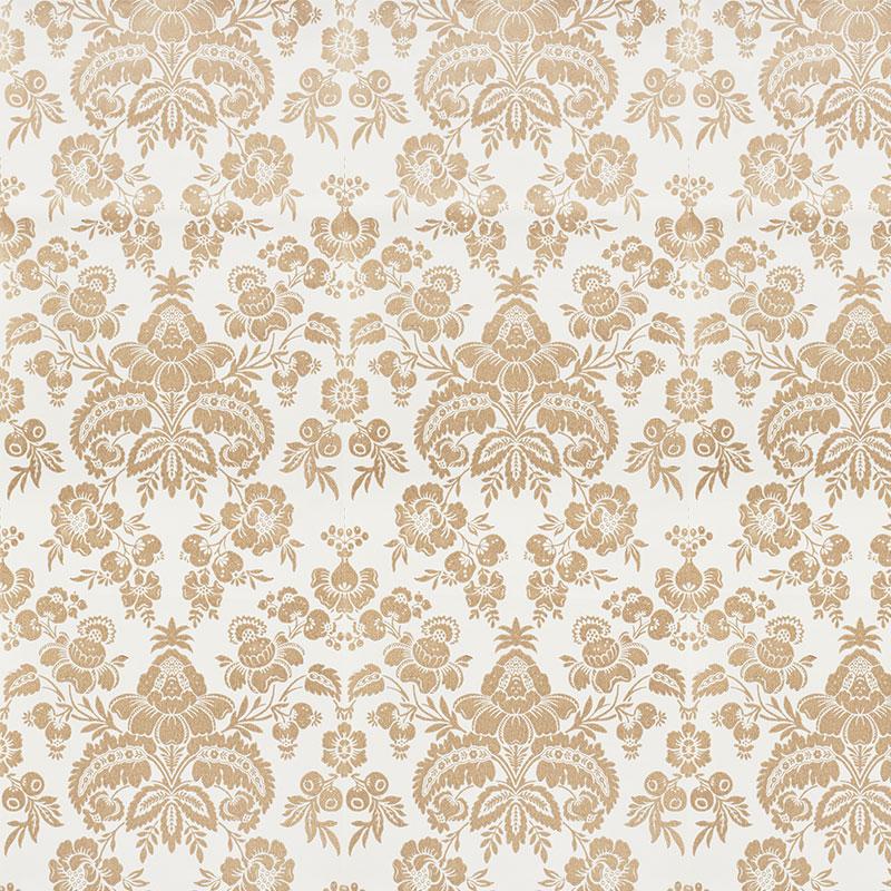 Schumacher Simone Damask Gold Wallpaper