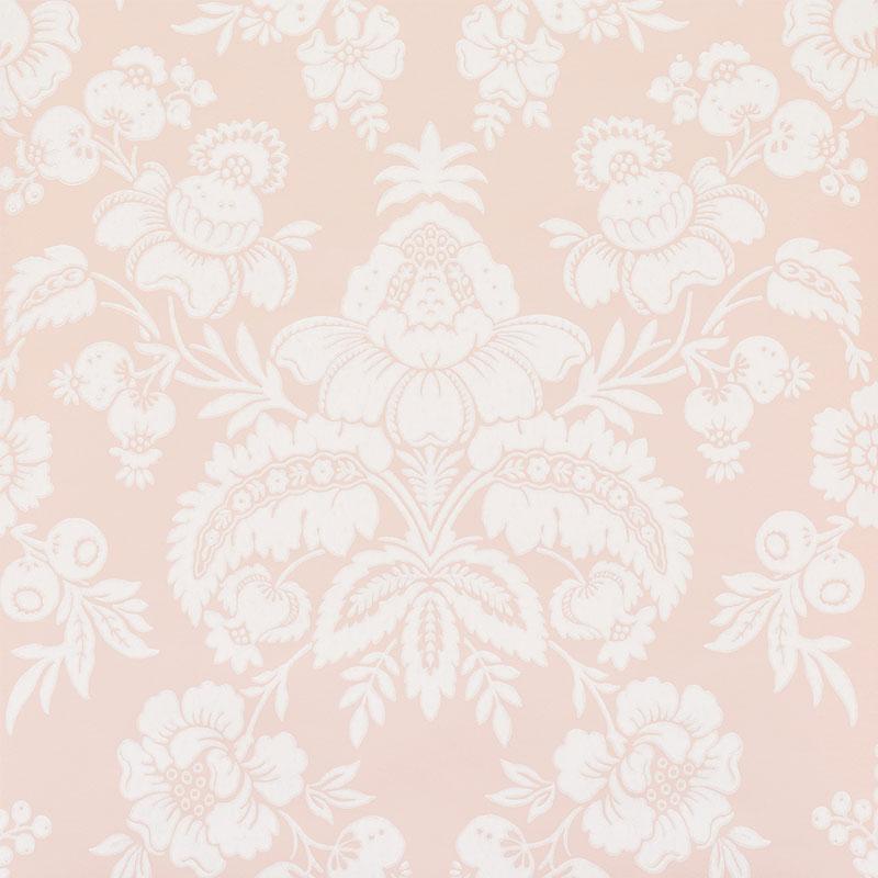 Schumacher Simone Damask Blush Wallpaper