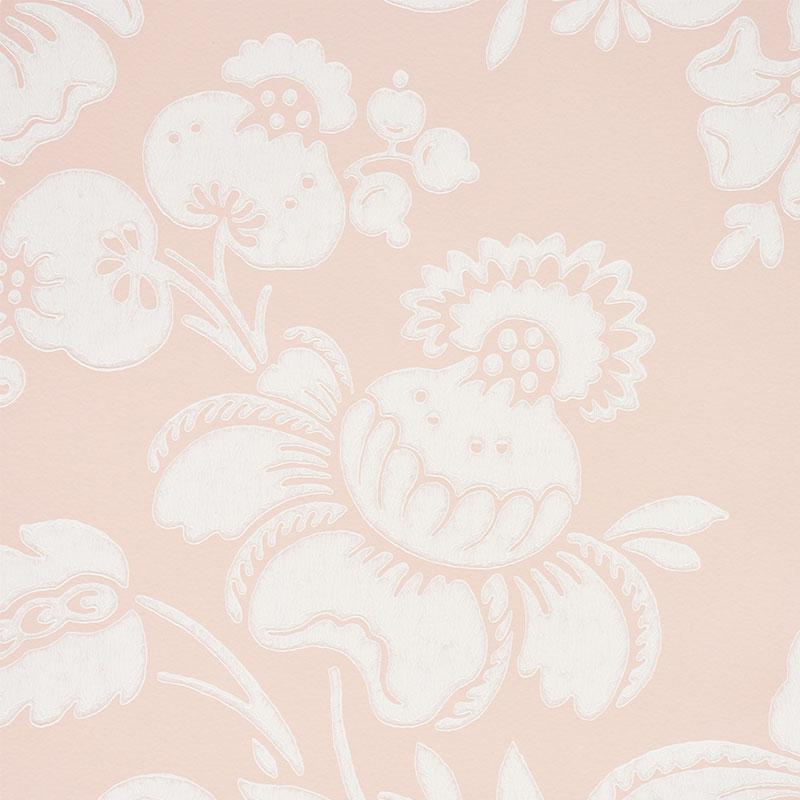 Schumacher Simone Damask Blush Wallpaper