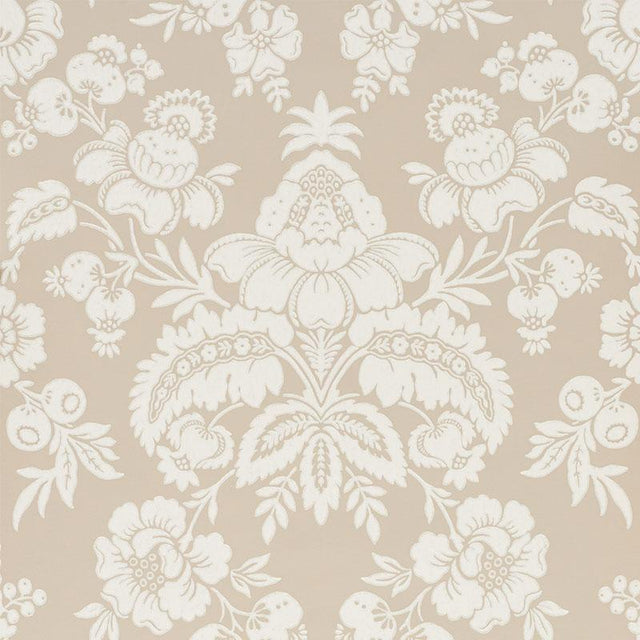 Schumacher Simone Damask Stone Wallpaper