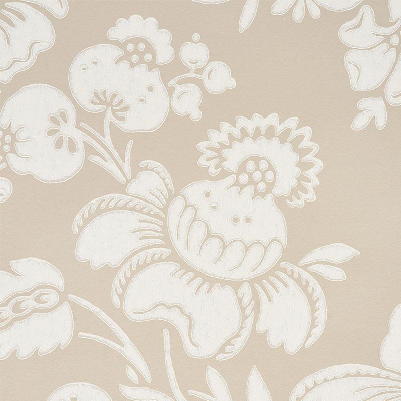 Schumacher Simone Damask Stone Wallpaper