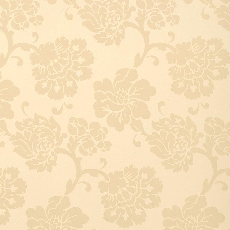 Schumacher Albero Floreale Damask Bisque Wallpaper