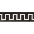 Schumacher White On Black Greek Key Embroidered Tape