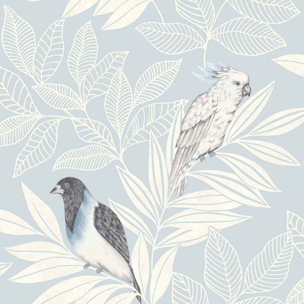 Seabrook Paradise Island Birds Blue Wallpaper