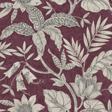 Seabrook Rainforest Leaves Red Wallpaper