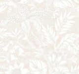 Seabrook Rainforest Leaves Beige Wallpaper
