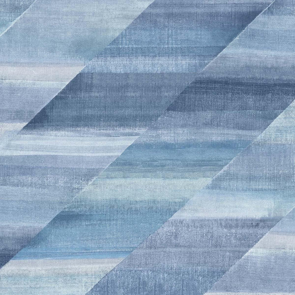 Seabrook Rainbow Diagonals Washed Denim and Cerulean Wallpaper