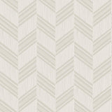 Seabrook Boho Chevron Stripe-Stringcloth Cinder Gray and Ivory Wallpaper