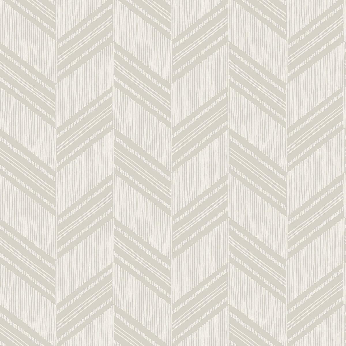 Seabrook Boho Chevron Stripe-Stringcloth Grey Wallpaper