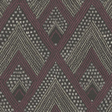 Seabrook Panama Boho Diamonds Cranberry and Brushed Ebony Wallpaper
