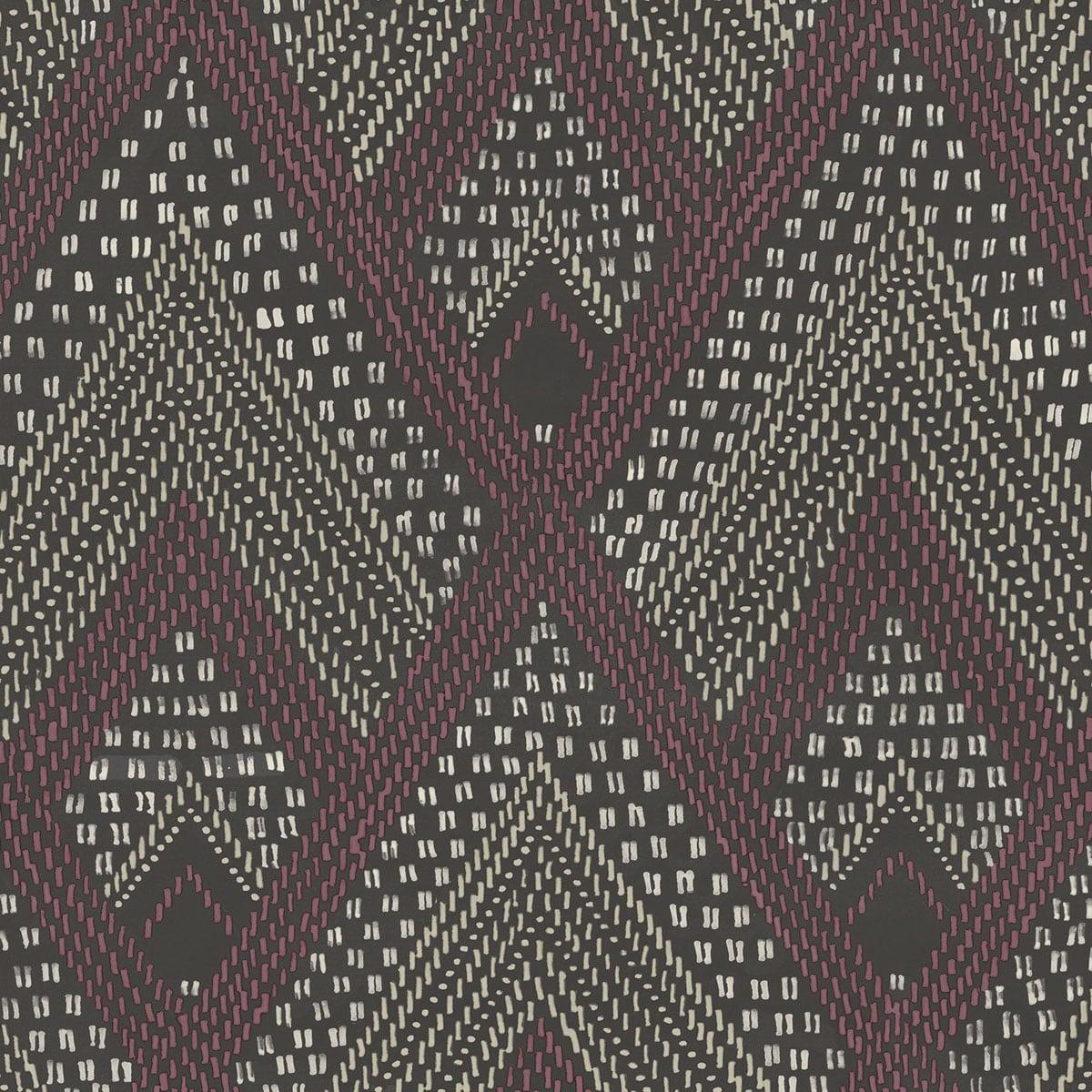 Seabrook Panama Boho Diamonds Red Wallpaper