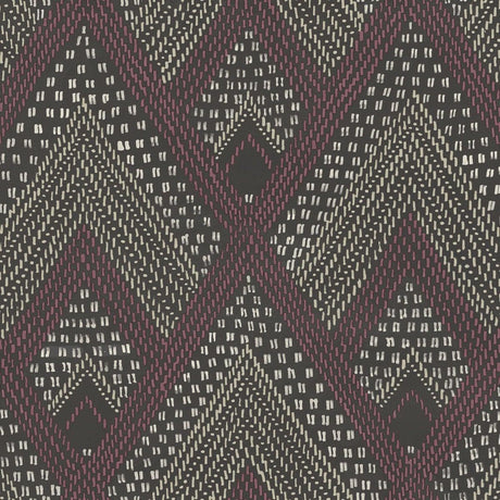 Seabrook Panama Boho Diamonds Red Wallpaper