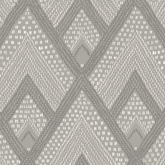 Seabrook Panama Boho Diamonds Cove Gray Wallpaper