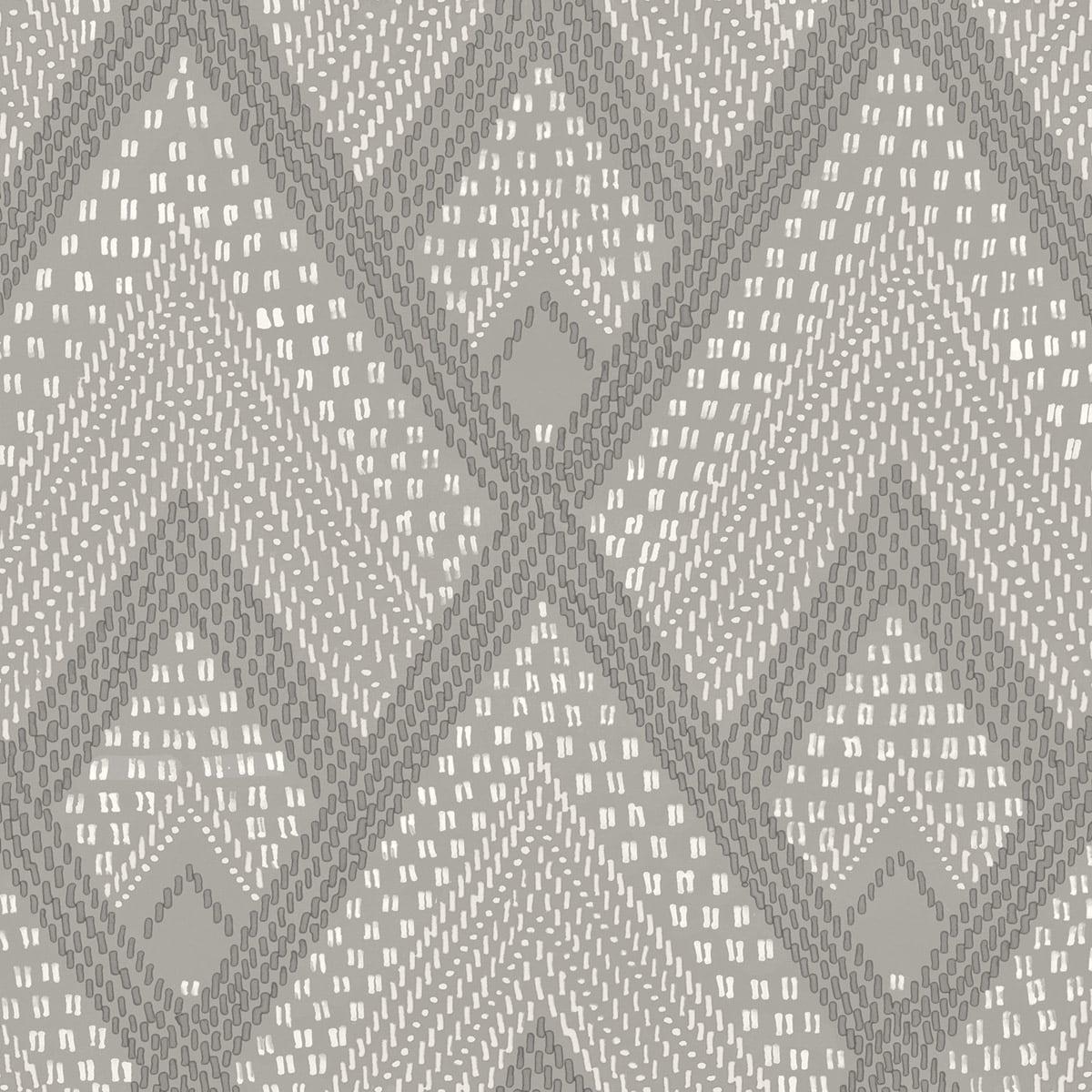 Seabrook Panama Boho Diamonds Grey Wallpaper